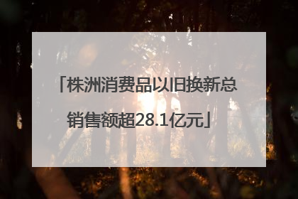 株洲消费品以旧换新总销售额超28.1亿元