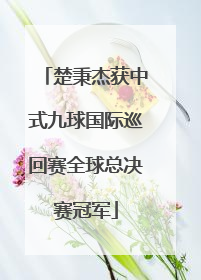 楚秉杰获中式九球国际巡回赛全球总决赛冠军