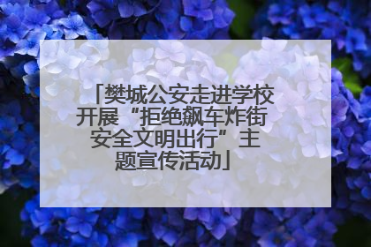 樊城公安走进学校开展“拒绝飙车炸街 安全文明出行”主题宣传活动