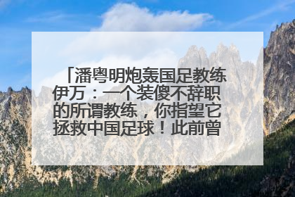 潘粤明炮轰国足教练伊万：一个装傻不辞职的所谓教练，你指望它拯救中国足球！此前曾多次发文评价国足