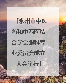 永州市中医药和中西医结合学会眼科专业委员会成立大会举行