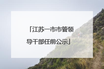 江苏一市市管领导干部任前公示
