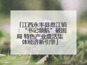 江西永丰县恩江镇：“书记领航”破困局 特色产业盘活集体经济新引擎