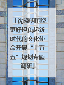 沈晓明围绕更好担负起新时代的文化使命开展“十五五”规划专题调研