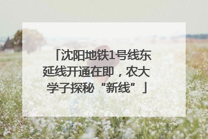 沈阳地铁1号线东延线开通在即，农大学子探秘“新线”