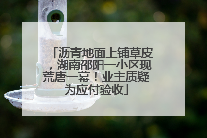沥青地面上铺草皮，湖南邵阳一小区现荒唐一幕！业主质疑为应付验收