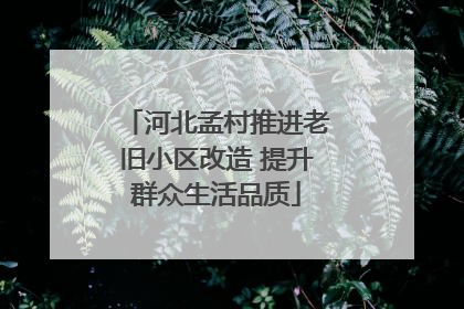 河北孟村推进老旧小区改造 提升群众生活品质