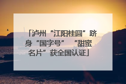 泸州“江阳桂圆”跻身“国字号” “甜蜜名片”获全国认证