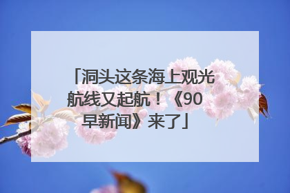 洞头这条海上观光航线又起航！《90早新闻》来了