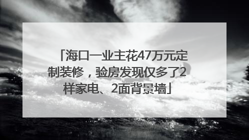海口一业主花47万元定制装修，验房发现仅多了2样家电、2面背景墙