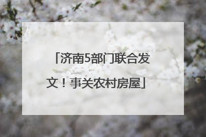 济南5部门联合发文！事关农村房屋