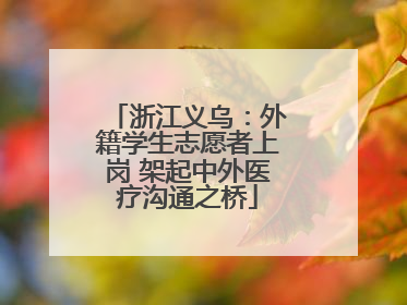 浙江义乌：外籍学生志愿者上岗 架起中外医疗沟通之桥
