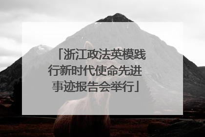 浙江政法英模践行新时代使命先进事迹报告会举行