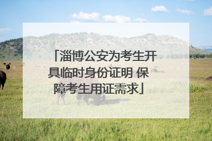 淄博公安为考生开具临时身份证明 保障考生用证需求
