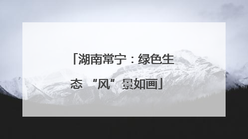 湖南常宁：绿色生态 “风”景如画