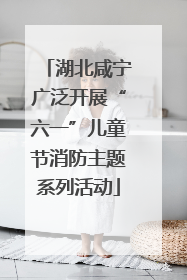 湖北咸宁广泛开展“六一”儿童节消防主题系列活动