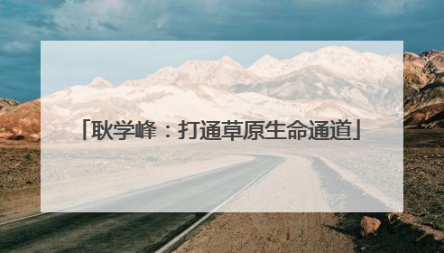 耿学峰：打通草原生命通道