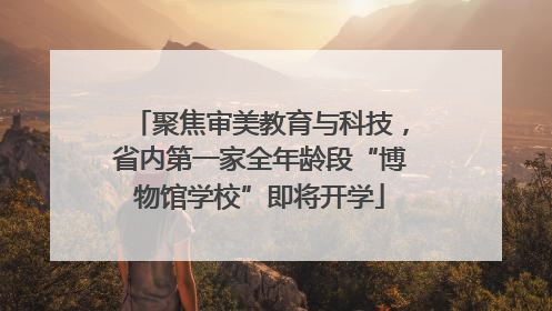 聚焦审美教育与科技，省内第一家全年龄段“博物馆学校”即将开学