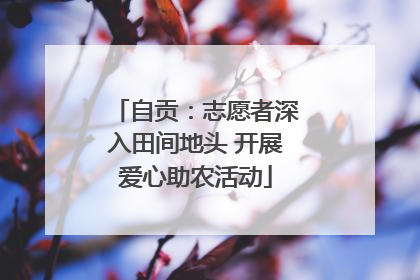 自贡：志愿者深入田间地头 开展爱心助农活动