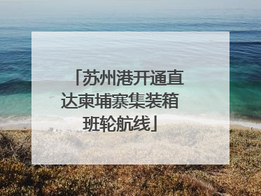 苏州港开通直达柬埔寨集装箱班轮航线