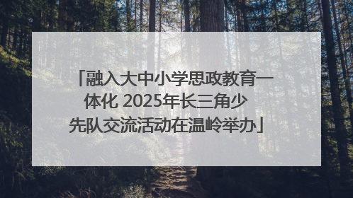 融入大中小学思政教育一体化 2025年长三角少先队交流活动在温岭举办