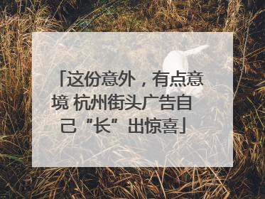 这份意外，有点意境 杭州街头广告自己“长”出惊喜