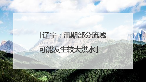 辽宁：汛期部分流域可能发生较大洪水