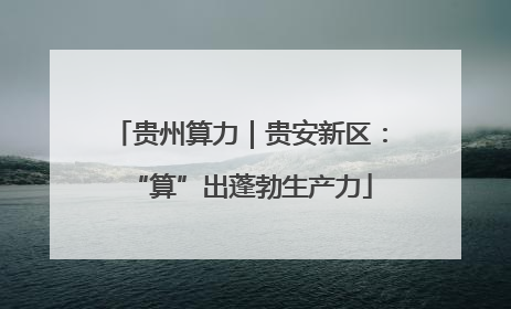 贵州算力｜贵安新区：“算”出蓬勃生产力