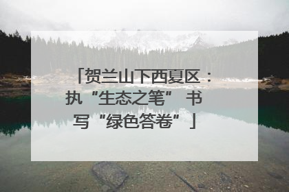 贺兰山下西夏区：执“生态之笔” 书写“绿色答卷”