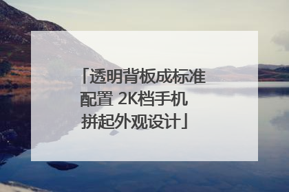 透明背板成标准配置 2K档手机拼起外观设计