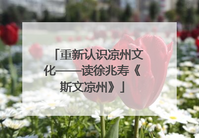 重新认识凉州文化——读徐兆寿《斯文凉州》