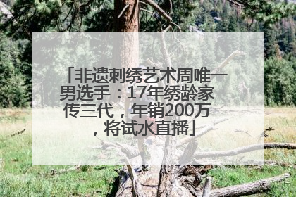 非遗刺绣艺术周唯一男选手：17年绣龄家传三代，年销200万，将试水直播
