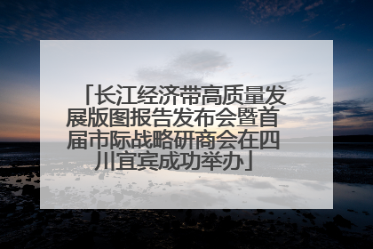 长江经济带高质量发展版图报告发布会暨首届市际战略研商会在四川宜宾成功举办