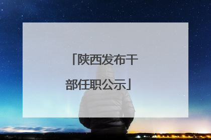 陕西发布干部任职公示