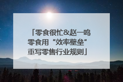 零食很忙&赵一鸣零食用“效率壁垒”重写零售行业规则