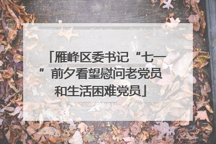 雁峰区委书记“七一”前夕看望慰问老党员和生活困难党员