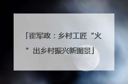 霍军政：乡村工匠“火”出乡村振兴新图景