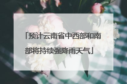 预计云南省中西部和南部将持续强降雨天气