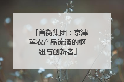 首衡集团：京津冀农产品流通的枢纽与创新者