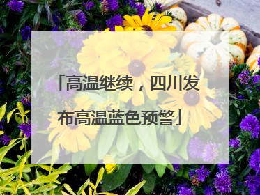 高温继续，四川发布高温蓝色预警