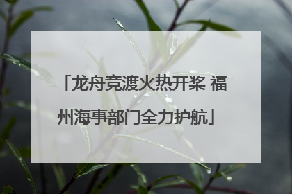龙舟竞渡火热开桨 福州海事部门全力护航