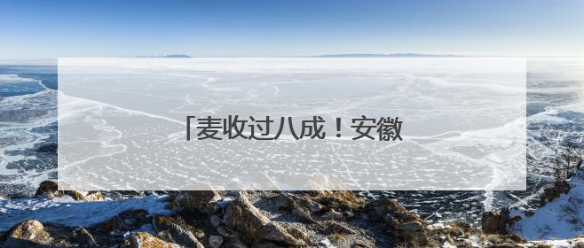 麦收过八成！安徽夏粮有望再迎丰收