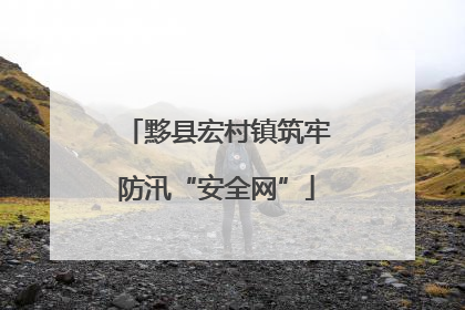 黟县宏村镇筑牢防汛“安全网”