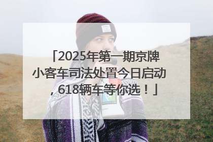 2025年第一期京牌小客车司法处置今日启动，618辆车等你选！