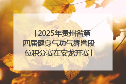2025年贵州省第四届健身气功气舞暨段位积分赛在安龙开赛