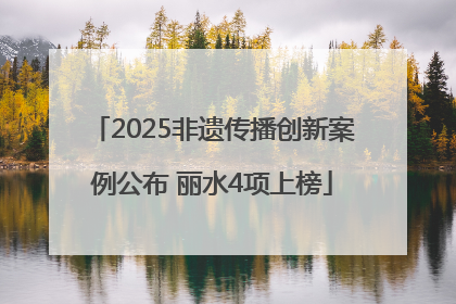 2025非遗传播创新案例公布 丽水4项上榜