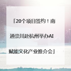 20个项目签约！南通崇川赴杭州举办AI赋能文化产业推介会