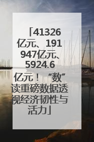 41326亿元、191947亿元、5924.6亿元！“数”读重磅数据透视经济韧性与活力