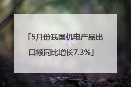 5月份我国机电产品出口额同比增长7.3%