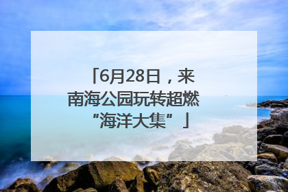 6月28日，来南海公园玩转超燃 “海洋大集”